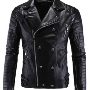 Americans Biker Vintage Motorcycle Black Leather Jacket