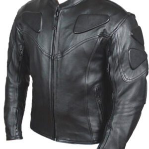 Biker Leather Motorcycle Jacket With Padding