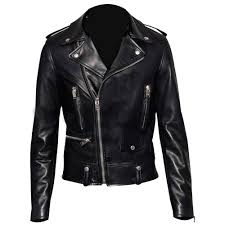 Black Stunning Mens Motorcycle Biker Fashion Leather jacket