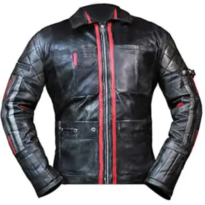 Classic Vintage Black Motorcycle Biker Leather Jacket For Men