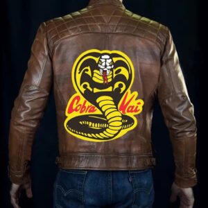Cobra Kai Brown Leather Jacket for Men