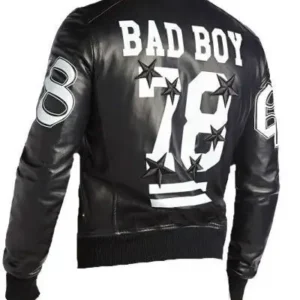 Mens Black Bomber Fashion Stylish Bad Boy Leather Jacket