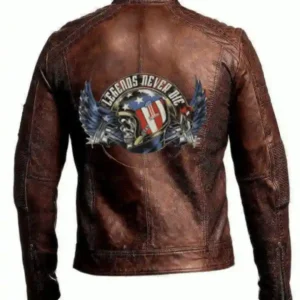 Mens Vintage Motorcycle Distressed Brown Legends Leather Jacket