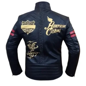 Mens vintage black motorcycle Distressed leather jacket