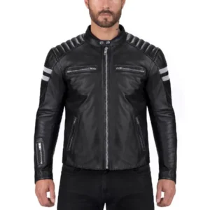 Motorbike Leather Black Jacket For Men